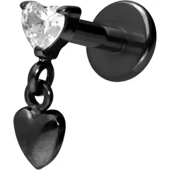 Titan Labret mit Innengewinde 2 HERZEN