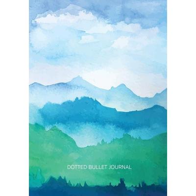 Watercolor Blue & Green Hills - Dotted Bullet Journal, Taschenbuch von Blank Classic, Blank Classic, 978-1-77437-968-4