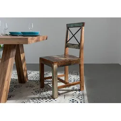 Stuhl Altholz 45x45x95 mehrfarbig lackiert NATURE OF SPIRIT #26