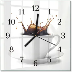 WANDUHR aus Glas 30x30 cm - Kaffee