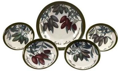Certified International Olive d'Italia 5-piece Pasta Set