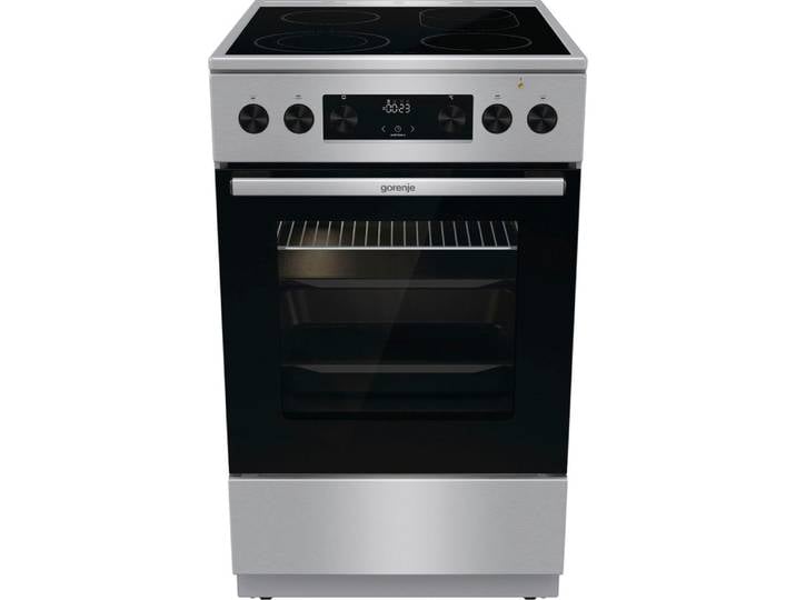 GORENJE Elektro-Standherd GECS5C , Energieeffizienz: A, silber (silberfarben), Herdsets, ExtraSteam. Perfekte Backergebnisse auf Knopfdruck, Elektro-Standherd