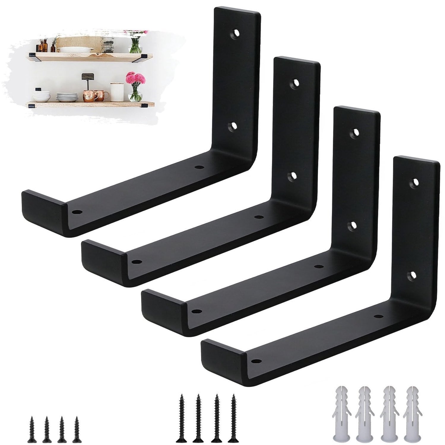 Set van 4 stevige plankdragers van staal
