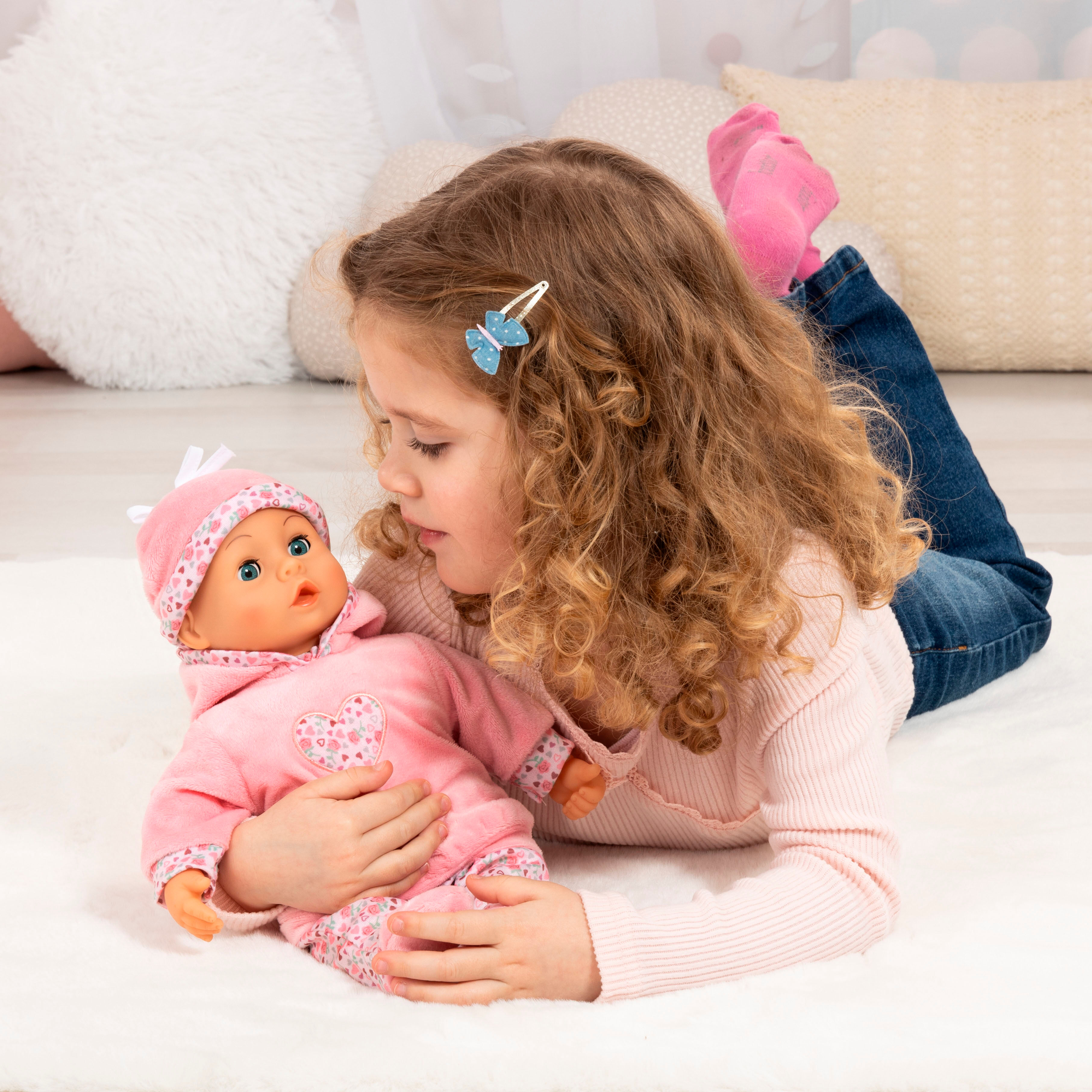 Babypuppe BAYER "First Words Baby, 38 cm, rosa", rosa, Puppen, Kinder, Babypuppe, mit Schlafaugen und Babygeräuschen