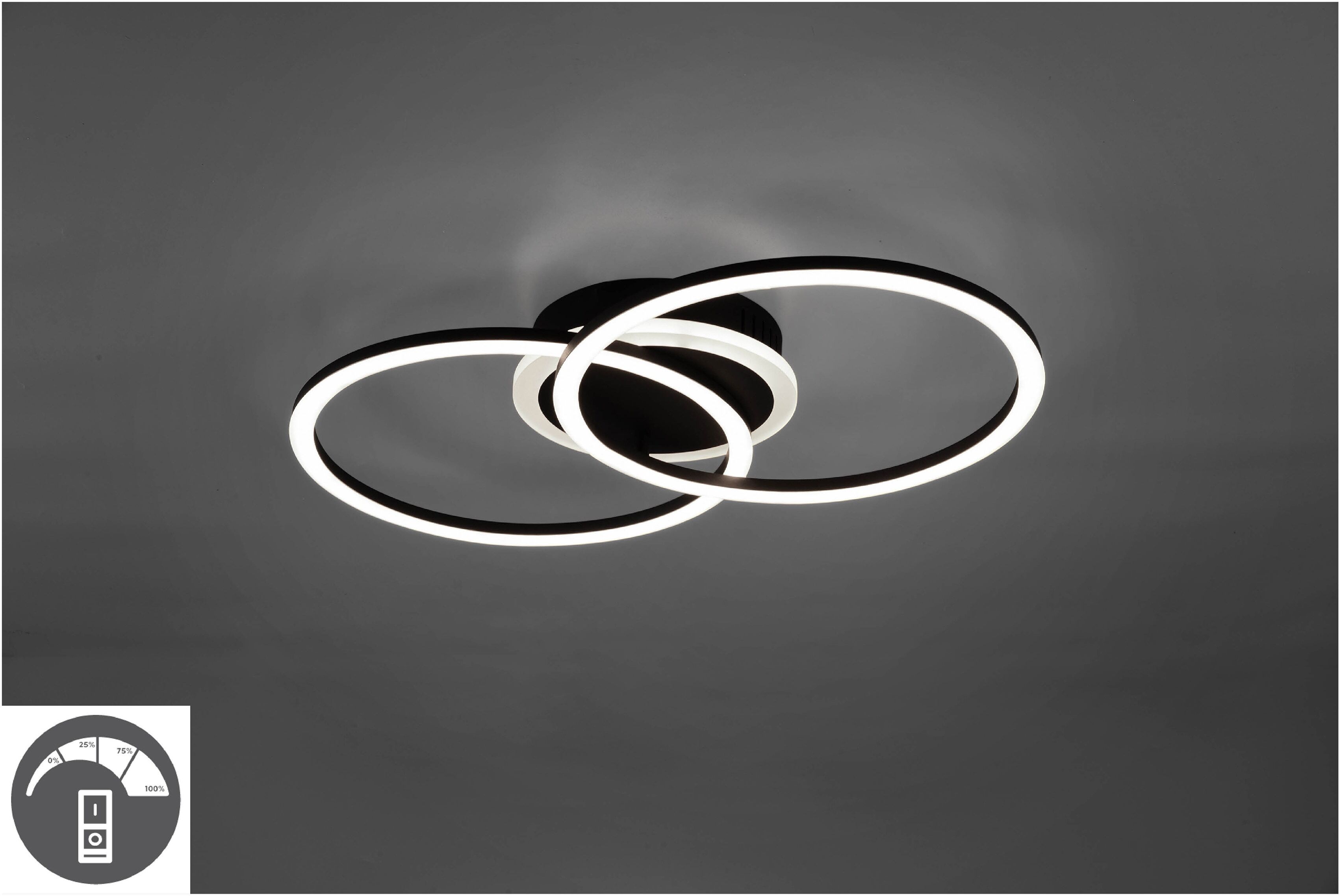 REALITY LEUCHTEN LED Deckenleuchte "Venida", schwarz, 1, H: 8cm, 1 Stk., Leuchten, Switch Dimmer, Memory Funktion, LED Deckenleuchte