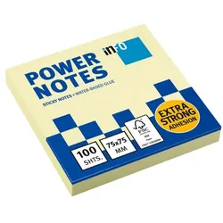 inFo Haftnotizblock »Power Notes« 7,5 x 7,5 cm gelb 100 Blatt gelb