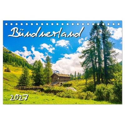 Bündnerland (Tischkalender 2027 DIN A5 quer), CALVENDO Monatskalender