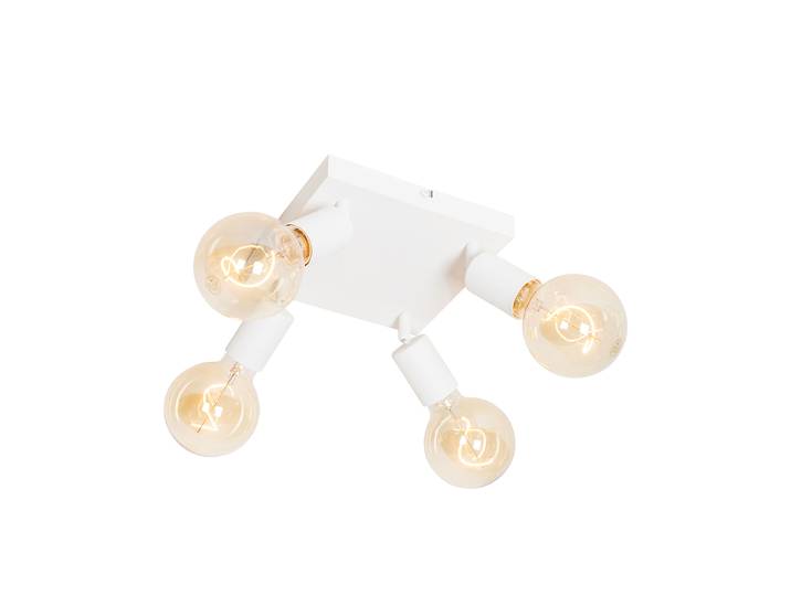 Spot encastré moderne blanc carré 4 lumières - Facil