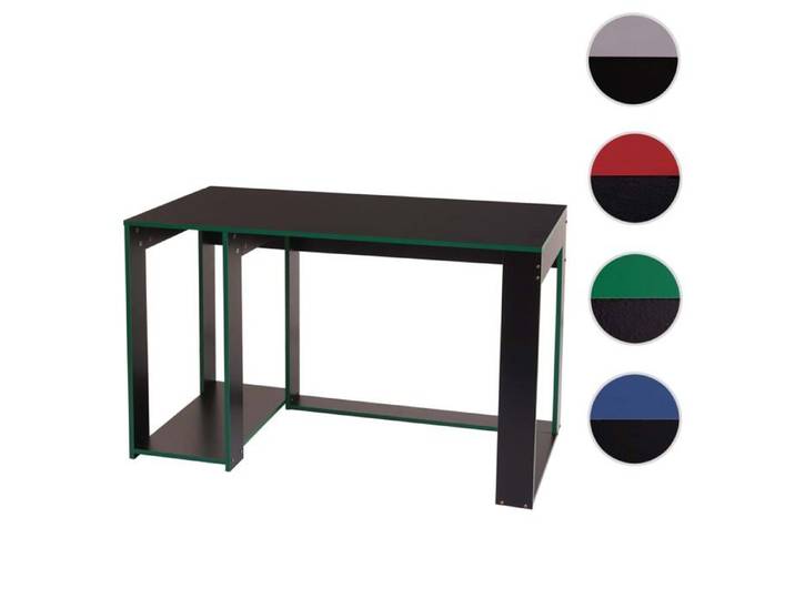 Bureau HWC-J26 bureau informatique table de bureau 120x60x76cm ~ noir-vert