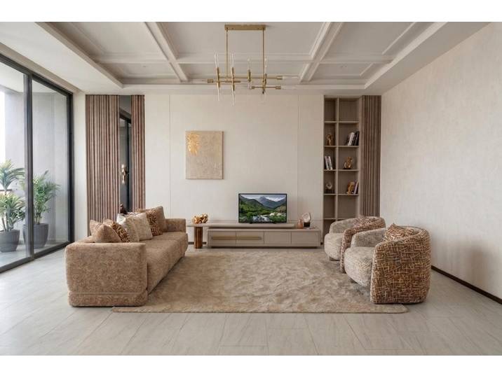 Xlmoebel Polstergarnitur Beige Polstergarnitur mit Kissen – Stilvolles Wohnset für Ihr, (4-tlg), Made in Europa