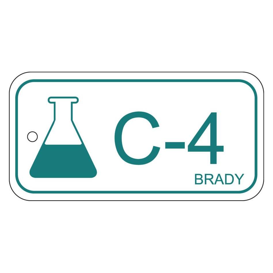 Brady B-7527, Polypropylen Schild, Energy Source Tag - Chemical/Chemikalien, 75 x 38mm, Türkis auf (ENERGY TAG-C-4-75X38MM-PP/25)
