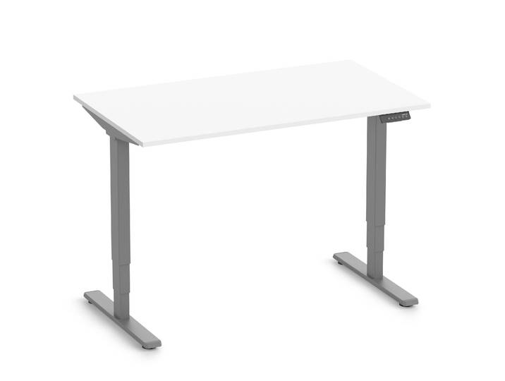 FOKUS Gestell Grau, Tischplatte 1200 x 700 x 19 mm Topweiß