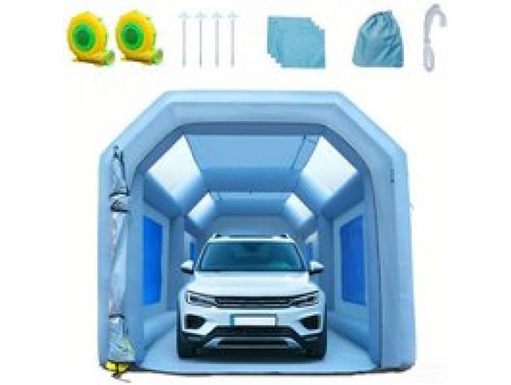 VEVOR Cabine de Peinture Gonflable 6x3x2,5 m Tente Peinture Gonflable Automobile en Tissu Oxford 210D avec Système de Filtration 2 Souffleurs Station de Travail pour Pose de Peinture Atelier Garage