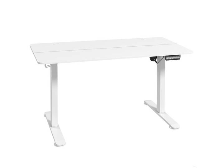Bureau assis-debout électrique blanc 140x70 cm - 4 mémoires - anti-collision