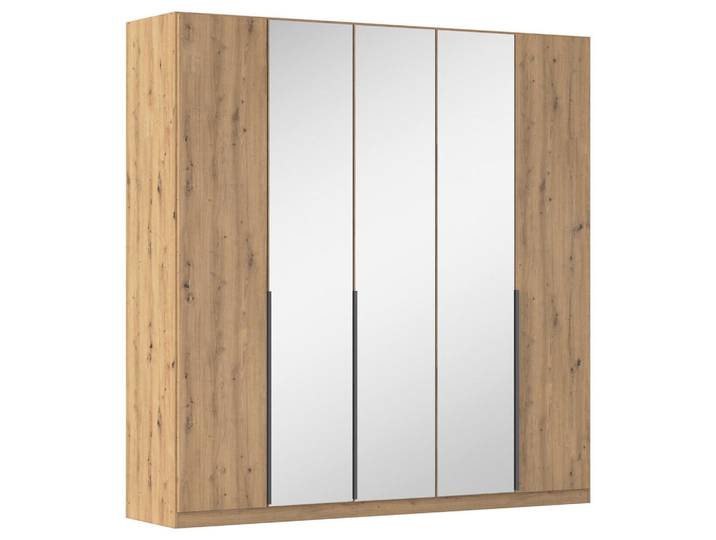 Drehtürenschrank, Silber & Dunkelgrau, 226x229x54 cm, Holzwerkstoff, 6 Fächer, Modern, Rauch