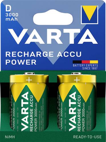 Varta Recharge Accu Power D 3000 mAh Blister 2 Mono (D)-Akku NiMH 3000 mAh 1.2V 2St.