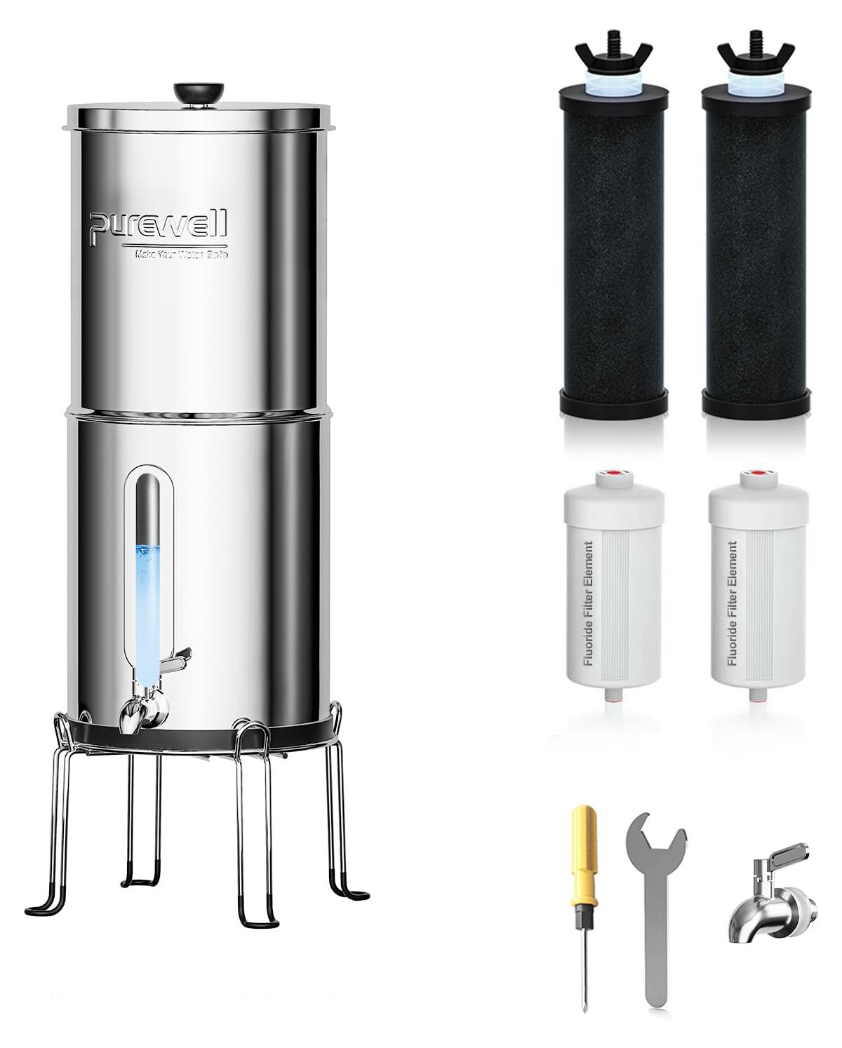 Schwerkraftwasserfilter 5,7 l, 8-Stufen, 0,01 μm, mit 4 Filtern