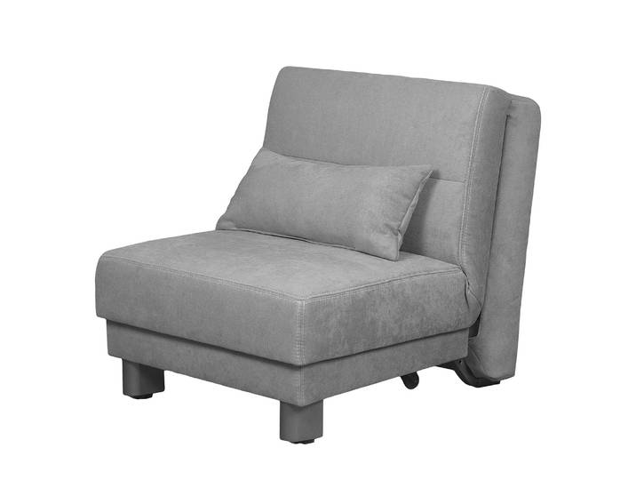 Schlafsofa Tenorio Silber/Grau Microfaser 80cm Modern