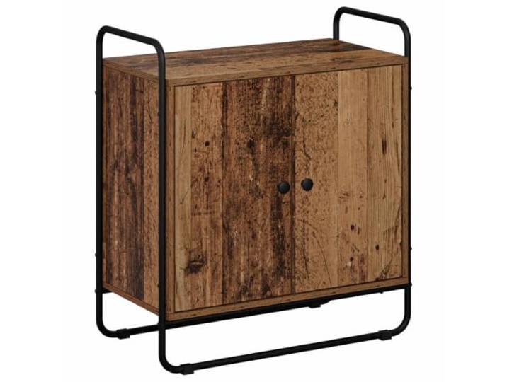 Favemtsl Sideboard 68x35x75 cm Altholz Kommode Küchenschrank 2 Türen Kompakter Beistellschrank für Wohnzimmer und Essbereich, solides Stahlgestell mit blickdichtem Stauraum.