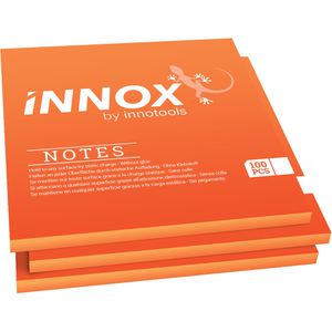 Innox Haftnotizen 31001003, orange, 100 x 100mm, elektrostatisch klebend, 3x 100 Blatt