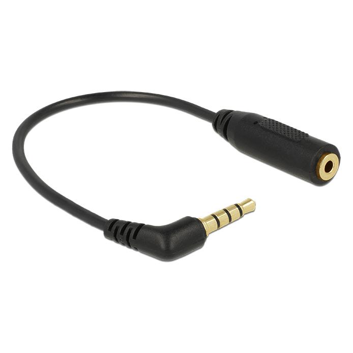 Delock Klinkenstecker 4 Pin - Klinkenbuchse 3 Pin (0.18 m, 2.5mm Klinkenkabel) (65673)
