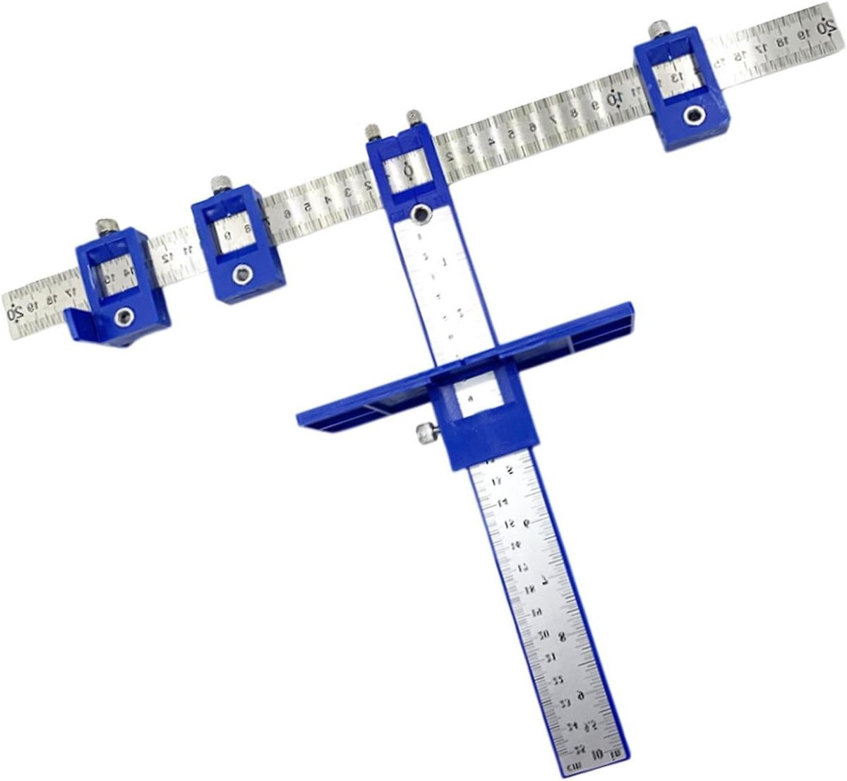 Blauw Kast handvat sjabloon - Verstelbare boorgids voor lades - 42 cm lengte