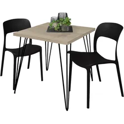 BARTISCH Eirena 70x70x75 schwarz matt/eiche sägerau
