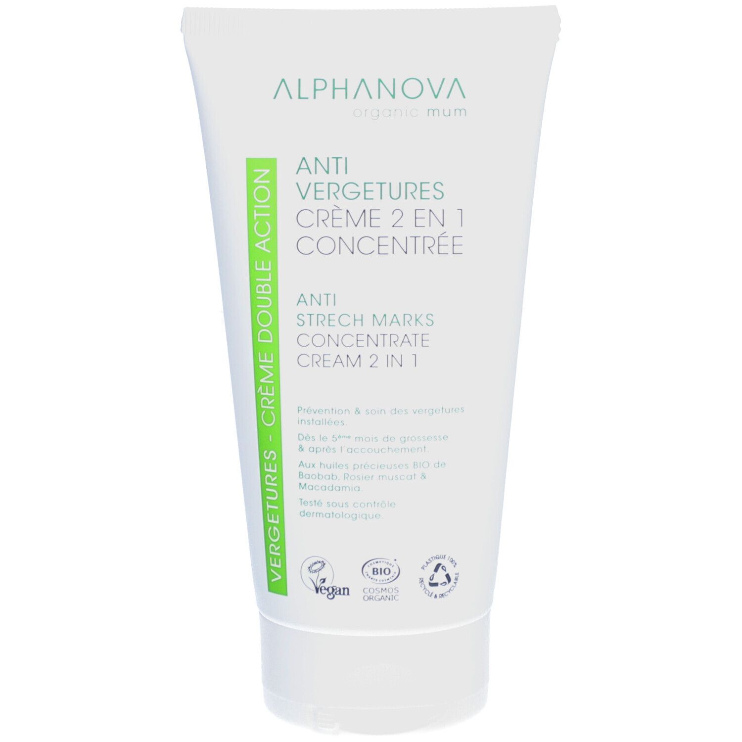 Alphanova Santé Antivergetures - Soin concentré double action antivergeture. tube 150 m ml Hautcreme
