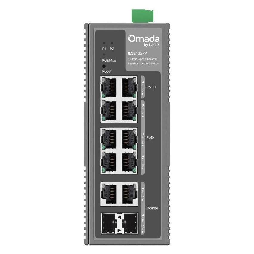 TP-Link 10-Port Gigabit PoE+ Industrie-Switch, 240W, IP40, Omada Managed (10 Ports) (425438)