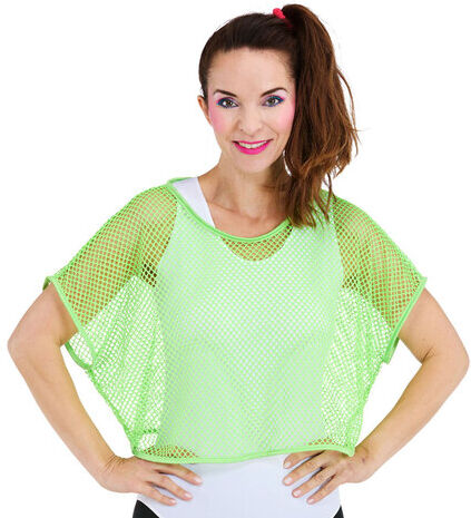 Kurzes Netzshirt, neongrün