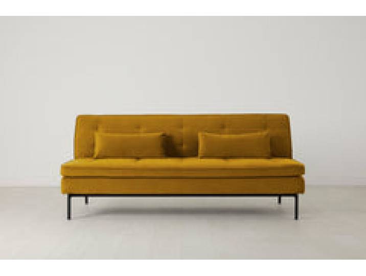 Model 11 Dreisitzer-Schlafsofa, Senfgelb