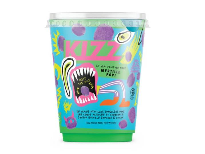 KIZZ Myrtille POP Bonbons acidulés à la myrtille pur fruit - 160 g