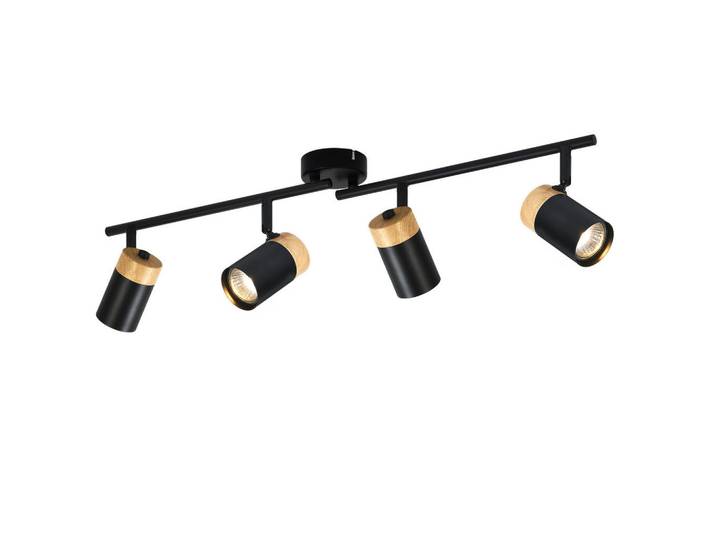 Nettlife Deckenleuchte Doris 4-flammig 62/9/19 cm, Schwarz, Metall, Gu10, 9x19x62 cm, Lampen & Leuchten, LED Beleuchtung, LED-Deckenleuchten