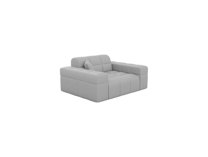 Design Echtleder Loungesessel „Bloom“ Echtleder Light Grey BLOOMINGLOFT Collection