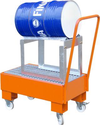 Auffangwanne, Typ AW60-1 SRF, fahrbar, orange RAL2000