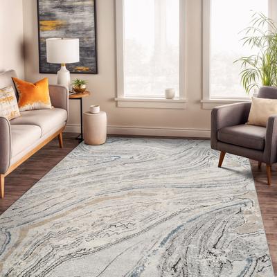 World Rug Gallery Marble Swirl Distressed Area Rug