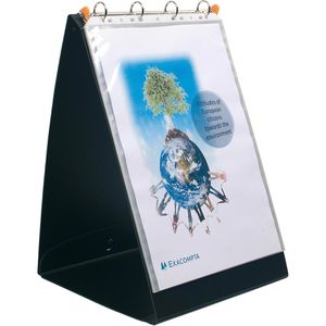 Exacompta Tisch-Flipchart 56134E Exactive Exashow, A3 hoch, schwarz, inklusive 20 Prospekthüllen