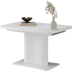 Vicco, Esstisch, Esstisch Fenaro, Weiss/Weiss/Weiss, 120 x 80 cm ausziehbar (120 x 120 x 77.40 cm)