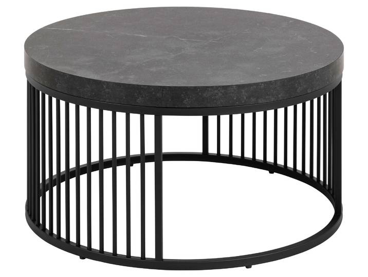 Couchtisch ACTONA GROUP Strington , schwarz (matt schwarz, matt schwarz, matt schwarz), B:65cm H:35cm T:65cm, Tische, Couchtisch, Rund Sofatisch, Izmir matt schwarz rau Melamin, Ø65x35cm