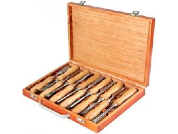 VEVOR Stechbeitel Set 60CRV Holz Schnitzwekzeug 12 Stück Hochgeschwindigkeitsstahl Holzmeißel Set mit Koffer