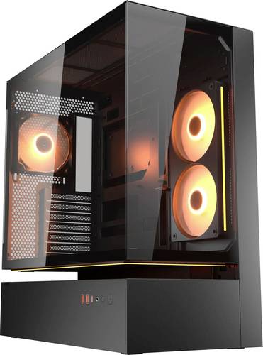 Cougar CFV235 Midi-Tower PC-Gehäuse Schwarz 3 vorinstallierte Lüfter, Integrierte Beleuchtung, Seitenfenster, Staubfilter