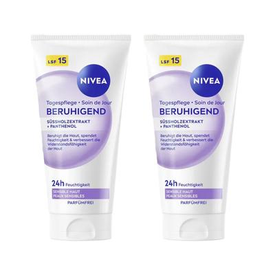 Nivea Beruhigende Tagespfl.24h Feucht.sen.H.LSF 15 2x 2x50 ml Tagescreme