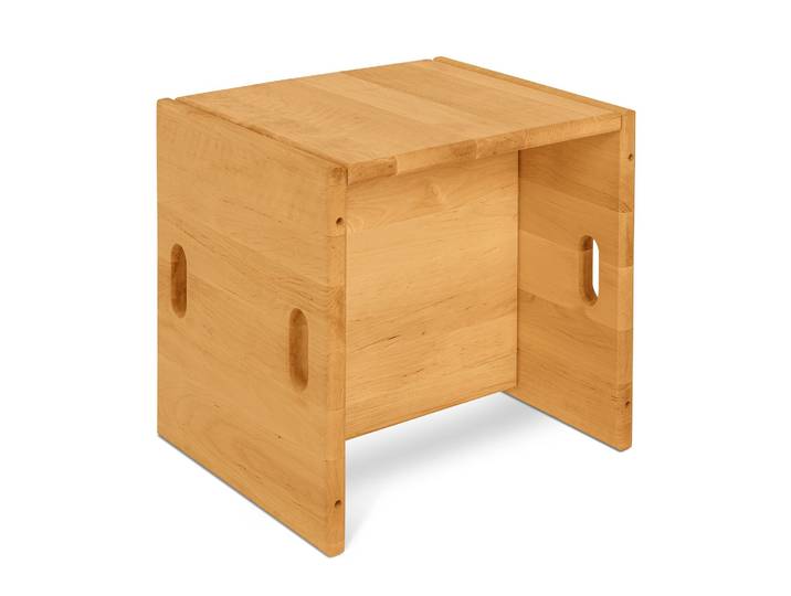 Naturwohnen Wendehocker Stapelhocker Massivholz Erle 35 cm Elena Würfelhocker Sitzhöhe 17,19 und 38 cm mit bioola® nature 100% Bio & Vegan