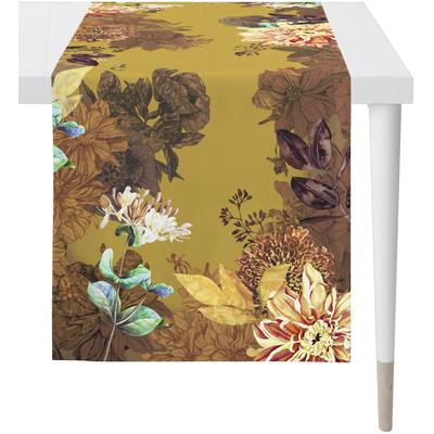 Tischläufer APELT "5604 HERBSTZEIT, Herbstdeko, Herbst", bunt (senfgelb, bunt), B:48cm L:140cm, Baumwolle, Polyester, Tischdecken, Digitaldruck