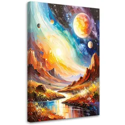 LEINWANDBILD Kosmos Planeten Abstrakt 70x100cm