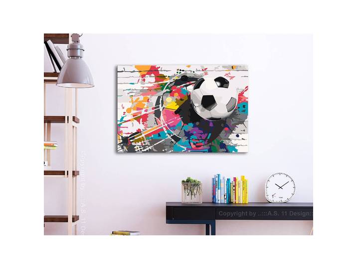 Bild Colourful Ball Leinen Multicolor 60 x 40cm