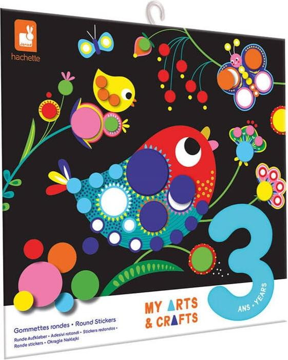Janod Arts & Crafts ronde sticker set creatief pakket voor kinderen vanaf 3 jaar