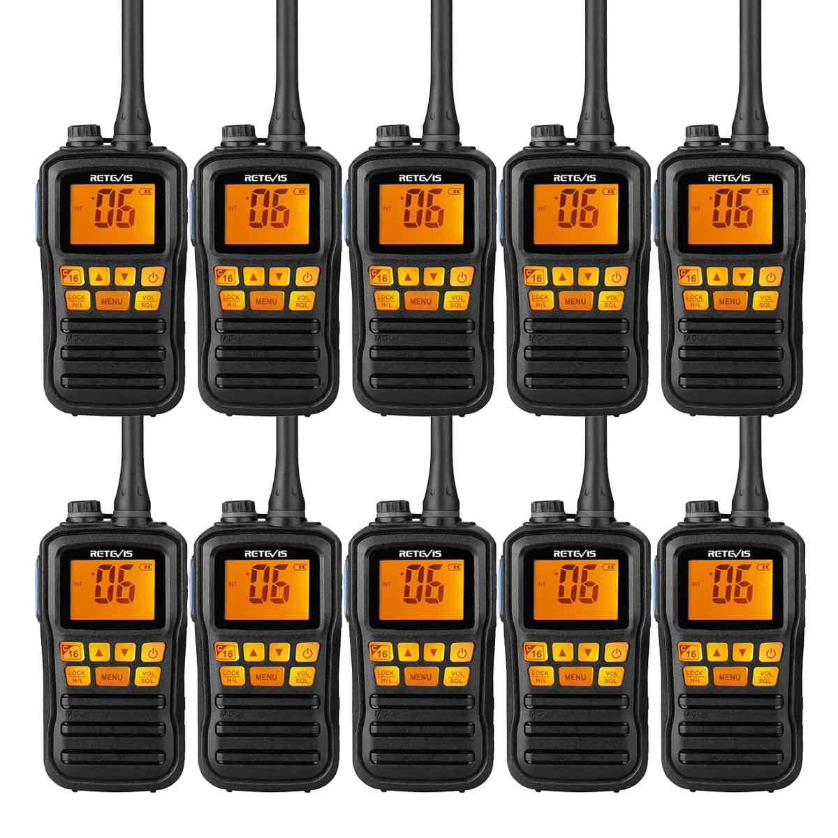 Retevis RM01 Marine Walkie Talkie, IP67 Wasserdichtes, Vibration, Schwimmender Schiffstransceiver, Handfunkgerät für Boote, Kajakfahren