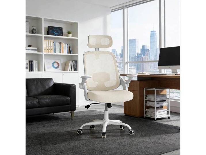 Siège de bureau ergonomique dossier haut noir confortable pour espace professionnel