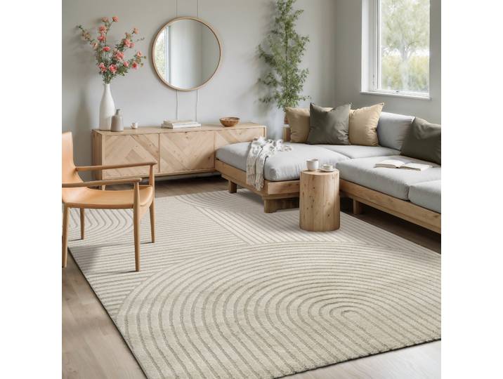 merinos Elio 6 rechteckig 16 mm Höhe moderner Kurzflor Teppich mit Hoch-Tief-Effekt, 3D Effekt